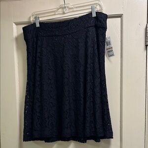 NWT Alfani Black Knee-Length A-Line Lace Skirt Black 12